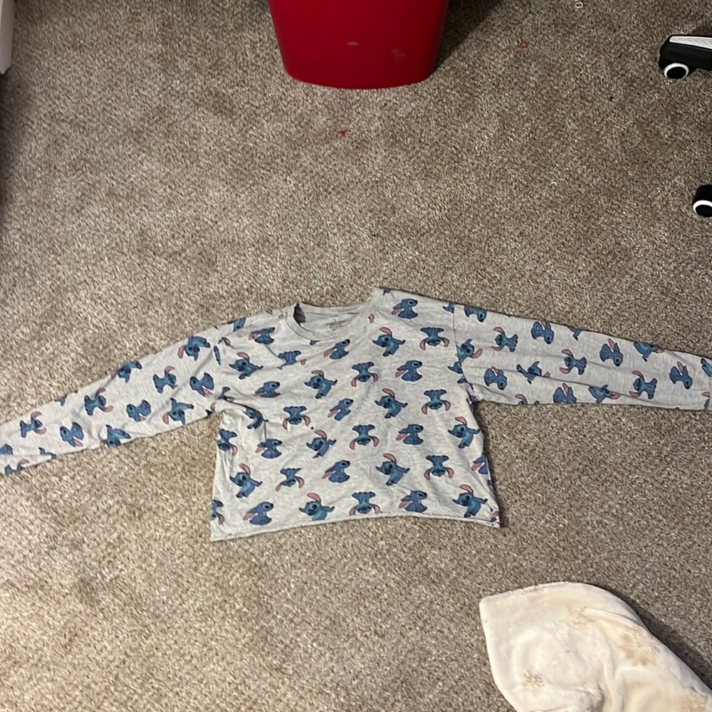 Long sleeve cropped stitch shirt